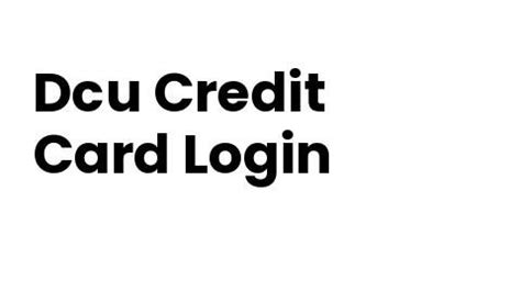 dcu credit union login